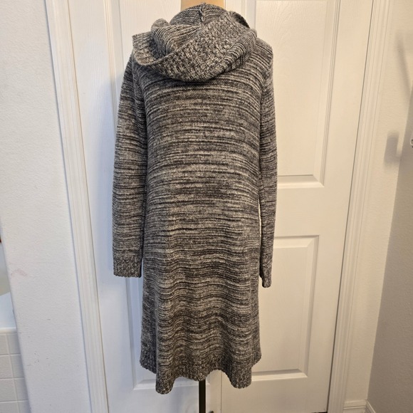 Sienna Sky Hooded Open Front Cardigan Knit Sweater Long Sleeve Gray Womens S - Picture 3 of 12